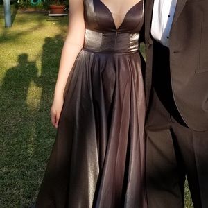 Silver Metallic Prom Dress